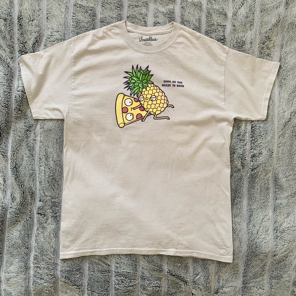 Threadless Pineapple and Pizza Graphic Tee